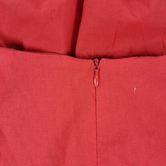 White Fox Cutout Ring Dress Womens L Red Sleeveless Mini Fit & Flare Ruffle Hem - Picture 9 of 16